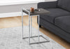 Monarch Specialties I 3637 Accent Table, C-shaped, End, Side, Snack, Living Room, Bedroom, Metal, Laminate, Grey, Chrome, Contemporary, Modern - - Mounts For Less