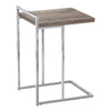 Monarch Specialties I 3638 Accent Table, C-shaped, End, Side, Snack, Living Room, Bedroom, Metal, Laminate, Brown, Chrome, Contemporary, Modern - - Mounts For Less