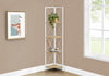 Monarch Specialties I 3652 Bookshelf, Bookcase, Etagere, Corner, 4 Tier, 60"h, Office, Bedroom, Metal, Laminate, Natural, White, Contemporary, Modern - - Mounts For Less