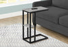 Monarch Specialties I 3671 Accent Table, C-shaped, End, Side, Snack, Living Room, Bedroom, Metal, Laminate, Grey, Black, Contemporary, Modern - - Mounts For Less