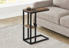 Monarch Specialties I 3673 Accent Table, C-shaped, End, Side, Snack, Living Room, Bedroom, Metal, Laminate, Brown, Black, Contemporary, Modern - - Mounts For Less