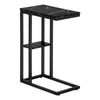 Monarch Specialties I 3674 Accent Table, C-shaped, End, Side, Snack, Living Room, Bedroom, Metal, Laminate, Black Marble Look, Contemporary, Modern - - Mounts For Less
