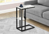 Monarch Specialties I 3675 Accent Table, C-shaped, End, Side, Snack, Living Room, Bedroom, Metal, Laminate, White Marble Look, Black, Contemporary, Modern - - Mounts For Less
