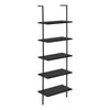 Monarch Specialties I 3683 Bookshelf, Bookcase, Etagere, Ladder, 5 Tier, 72"h, Office, Bedroom, Metal, Laminate, Black, Contemporary, Modern - - Mounts For Less