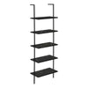 Monarch Specialties I 3684 Bookshelf, Bookcase, Etagere, Ladder, 5 Tier, 72"h, Office, Bedroom, Metal, Laminate, Black Marble Look, Black, Contemporary, Modern - - Mounts For Less