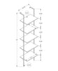 Monarch Specialties I 3685 Bookshelf, Bookcase, Etagere, Ladder, 5 Tier, 72"h, Office, Bedroom, Metal, Laminate, White Marble Look, Black, Contemporary, Modern - - Mounts For Less