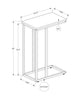 Monarch Specialties I 3761 Accent Table, C-shaped, End, Side, Snack, Living Room, Bedroom, Metal, Laminate, Black, Contemporary, Modern - - Mounts For Less