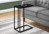 Monarch Specialties I 3761 Accent Table, C-shaped, End, Side, Snack, Living Room, Bedroom, Metal, Laminate, Black, Contemporary, Modern - - Mounts For Less