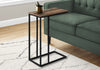 Monarch Specialties I 3764 Accent Table, C-shaped, End, Side, Snack, Living Room, Bedroom, Metal, Laminate, Brown, Black, Contemporary, Modern - - Mounts For Less