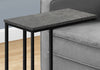 Monarch Specialties I 3765 Accent Table, C-shaped, End, Side, Snack, Living Room, Bedroom, Metal, Laminate, Grey, Black, Contemporary, Modern - - Mounts For Less