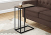 Monarch Specialties I 3766 Accent Table, C-shaped, End, Side, Snack, Living Room, Bedroom, Metal, Laminate, Brown, Black, Contemporary, Modern - - Mounts For Less