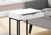 Monarch Specialties I 3770 Accent Table, C-shaped, End, Side, Snack, Storage Drawer, Living Room, Bedroom, Metal, Laminate, White, Black, Contemporary, Modern - - Mounts For Less