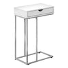 Monarch Specialties I 3774 Accent Table, C-shaped, End, Side, Snack, Storage Drawer, Living Room, Bedroom, Metal, Laminate, White, Grey, Contemporary, Modern - - Mounts For Less