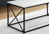Monarch Specialties I 3780 Coffee Table, Accent, Cocktail, Rectangular, Living Room, 40"l, Metal, Laminate, White, Black, Contemporary, Modern - - Mounts For Less