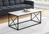 Monarch Specialties I 3780 Coffee Table, Accent, Cocktail, Rectangular, Living Room, 40"l, Metal, Laminate, White, Black, Contemporary, Modern - - Mounts For Less