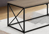 Monarch Specialties I 3786 Coffee Table, Accent, Cocktail, Rectangular, Living Room, 40"l, Metal, Laminate, Brown, Black, Contemporary, Modern - - Mounts For Less
