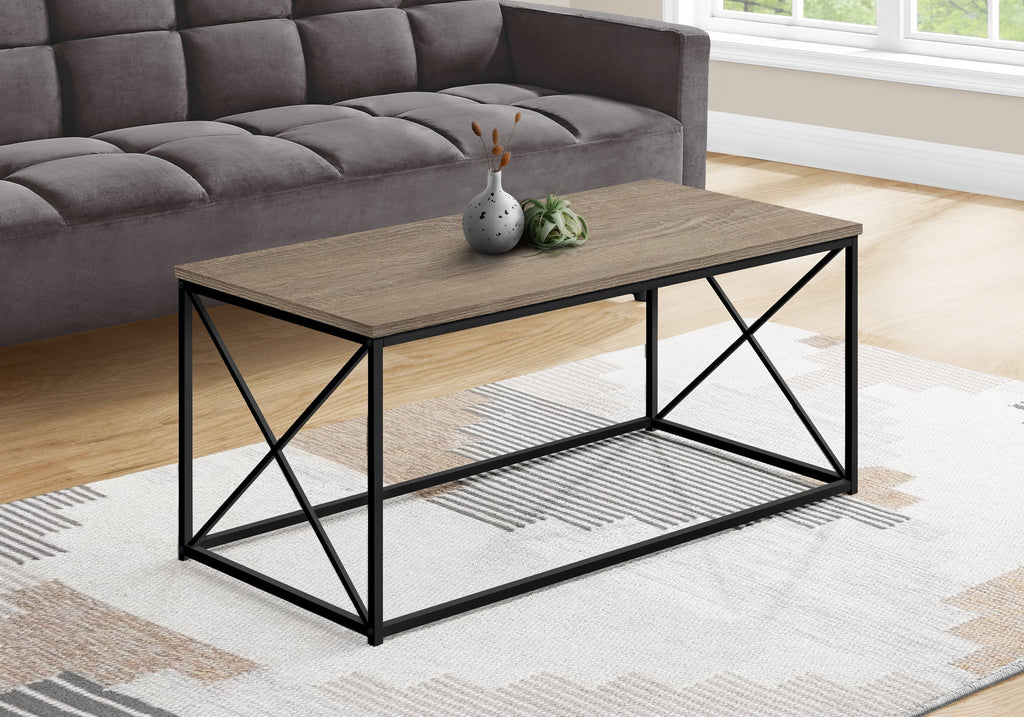 Monarch Specialties I 3786 Coffee Table, Accent, Cocktail, Rectangular, Living Room, 40"l, Metal, Laminate, Brown, Black, Contemporary, Modern - - Mounts For Less