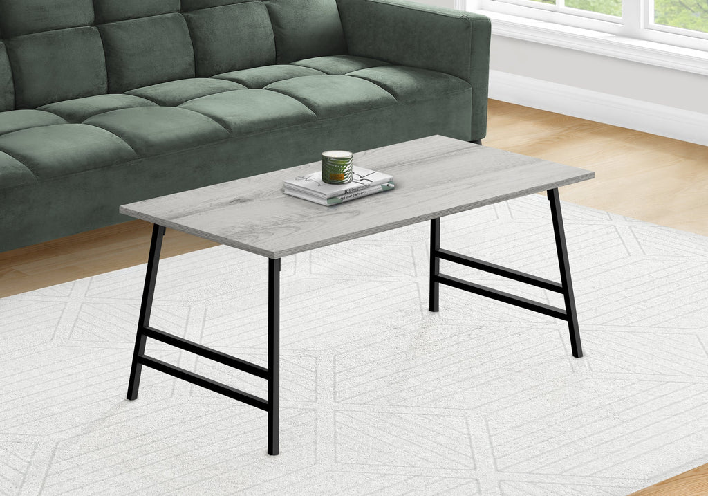 Monarch Specialties I 3791 Coffee Table, Accent, Cocktail, Rectangular, Living Room, 40"l, Metal, Laminate, Grey, Black, Contemporary, Modern - - Mounts For Less
