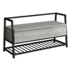 Monarch Specialties I 4500 Bench, Entryway, Hallway, Storage, 42" Rectangular, Metal, Laminate, Grey, Black, Contemporary, Modern - - Mounts For Less