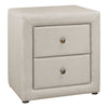 Monarch Specialties I 5605 Bedroom Accent, Nightstand, End, Side, Lamp, Storage Drawer, Bedroom, Upholstered, Linen Look, Beige, Transitional - - Mounts For Less