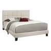 Monarch Specialties I 5605Q Bed, Queen Size, Platform, Bedroom, Frame, Upholstered, Linen Look, Wood Legs, Beige, Black, Transitional - - Mounts For Less