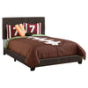 Monarch Specialties I 5910F Bed, Full Size, Platform, Bedroom, Frame, Upholstered, Pu Leather Look, Wood Legs, Brown, Transitional - - Mounts For Less