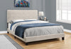 Monarch Specialties I 5921Q Bed, Queen Size, Platform, Bedroom, Frame, Upholstered, Linen Look, Wood Legs, Beige, Black, Transitional - - Mounts For Less