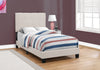 Monarch Specialties I 5921T Bed, Twin Size, Platform, Teen, Frame, Upholstered, Linen Look, Wood Legs, Beige, Black, Transitional - - Mounts For Less
