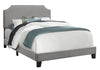 Monarch Specialties I 5925F Bed, Full Size, Platform, Bedroom, Frame, Upholstered, Linen Look, Wood Legs, Grey, Chrome, Transitional - - Mounts For Less