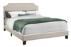 Monarch Specialties I 5926Q Bed, Queen Size, Platform, Bedroom, Frame, Upholstered, Linen Look, Wood Legs, Beige, Black, Transitional - - Mounts For Less