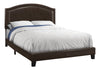Monarch Specialties I 5938Q Bed, Queen Size, Platform, Bedroom, Frame, Upholstered, Pu Leather Look, Wood Legs, Brown, Transitional - - Mounts For Less