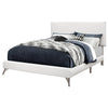 Monarch Specialties I 5953Q Bed, Queen Size, Platform, Bedroom, Frame, Upholstered, Pu Leather Look, Metal Legs, White, Chrome, Contemporary, Modern - - Mounts For Less