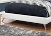 Monarch Specialties I 5953Q Bed, Queen Size, Platform, Bedroom, Frame, Upholstered, Pu Leather Look, Metal Legs, White, Chrome, Contemporary, Modern - - Mounts For Less