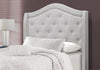 Monarch Specialties I 5967T Bed, Twin Size, Platform, Teen, Frame, Upholstered, Velvet, Wood Legs, Grey, Traditional - - Mounts For Less