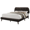 Monarch Specialties I 5982Q Bed, Queen Size, Platform, Bedroom, Frame, Upholstered, Pu Leather Look, Wood Legs, Brown, Transitional - - Mounts For Less