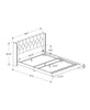 Monarch Specialties I 5985Q Bed, Queen Size, Platform, Bedroom, Frame, Upholstered, Velvet, Wood Legs, Grey, Transitional - - Mounts For Less