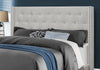 Monarch Specialties I 5985Q Bed, Queen Size, Platform, Bedroom, Frame, Upholstered, Velvet, Wood Legs, Grey, Transitional - - Mounts For Less