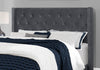Monarch Specialties I 5986Q Bed, Queen Size, Platform, Bedroom, Frame, Upholstered, Velvet, Wood Legs, Grey, Chrome, Transitional - - Mounts For Less