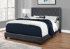 Monarch Specialties I 5986Q Bed, Queen Size, Platform, Bedroom, Frame, Upholstered, Velvet, Wood Legs, Grey, Chrome, Transitional - - Mounts For Less