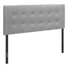 Monarch Specialties I 6001F Bed, Headboard Only, Full Size, Bedroom, Upholstered, Pu Leather Look, Grey, Transitional - - Mounts For Less