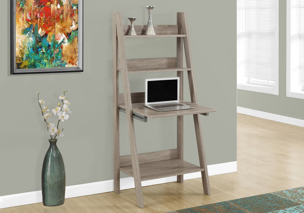 Monarch Specialties I 7042 Computer Desk, Home Office, Laptop, Leaning, Storage Drawers, 61"h, Work, Laminate, Brown, Contemporary, Modern - - Mounts For Less