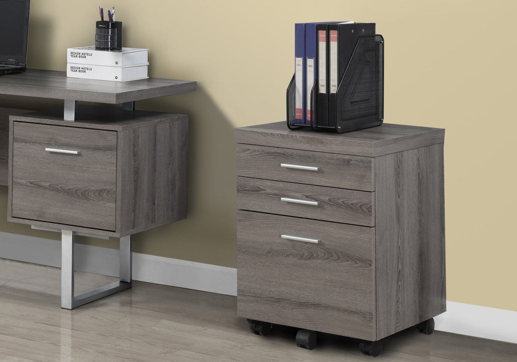 Monarch Specialties I 7049 File Cabinet, Rolling Mobile, Storage Drawers, Printer Stand, Office, Work, Laminate, Brown, Contemporary, Modern - - Mounts For Less