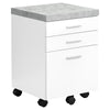 Monarch Specialties I 7051 File Cabinet, Rolling Mobile, Storage Drawers, Printer Stand, Office, Work, Laminate, Grey, White, Contemporary, Modern - - Mounts For Less