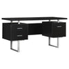 Monarch Specialties I 7080 Computer Desk, Home Office, Laptop, Left, Right Set-up, Storage Drawers, 60"l, Work, Metal, Laminate, Brown, Grey, Contemporary, Modern - - Mounts For Less