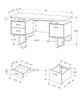 Monarch Specialties I 7082 Computer Desk, Home Office, Laptop, Left, Right Set-up, Storage Drawers, 60"l, Work, Metal, Laminate, Brown, Grey, Contemporary, Modern - - Mounts For Less