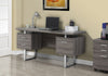 Monarch Specialties I 7082 Computer Desk, Home Office, Laptop, Left, Right Set-up, Storage Drawers, 60"l, Work, Metal, Laminate, Brown, Grey, Contemporary, Modern - - Mounts For Less