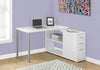 Monarch Specialties I 7133 Computer Desk, Home Office, Corner, Left, Right Set-up, Storage Drawers, L Shape, Work, Laptop, Metal, Laminate, White, Grey, Contemporary, Modern - - Mounts For Less