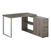 Monarch Specialties I 7134 Computer Desk, Home Office, Corner, Left, Right Set-up, Storage Drawers, L Shape, Work, Laptop, Metal, Laminate, Brown, Grey, Contemporary, Modern - - Mounts For Less