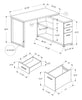 Monarch Specialties I 7135 Computer Desk, Home Office, Corner, Left, Right Set-up, Storage Drawers, L Shape, Work, Laptop, Metal, Laminate, Grey, Contemporary, Modern - - Mounts For Less