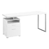 Monarch Specialties I 7144 Computer Desk, Home Office, Laptop, Left, Right Set-up, Storage Drawers, 60"l, Work, Metal, Laminate, White, Grey, Contemporary, Modern - - Mounts For Less
